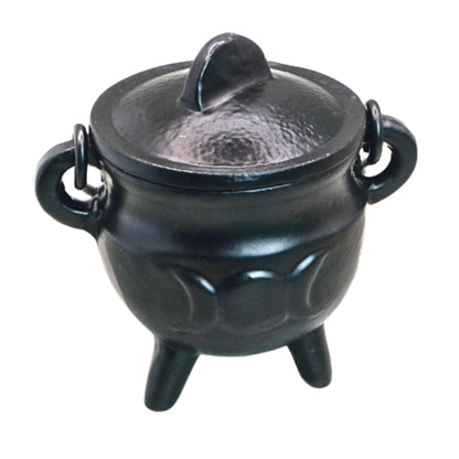 Small Cast Iron Cauldron - Triple Moon Goddess