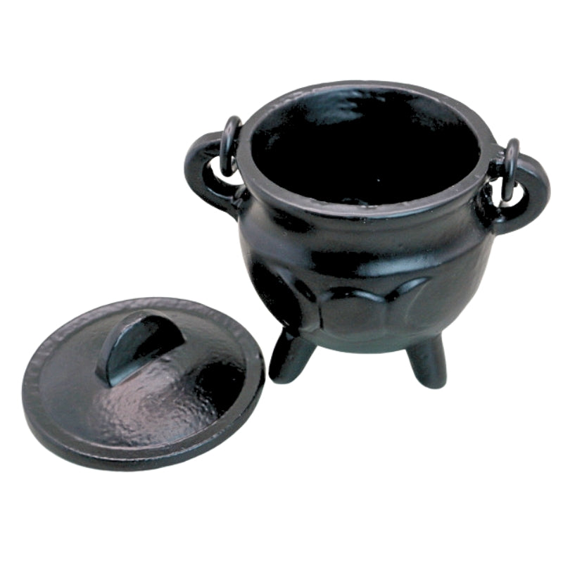 Small Cast Iron Cauldron - Triple Moon Goddess