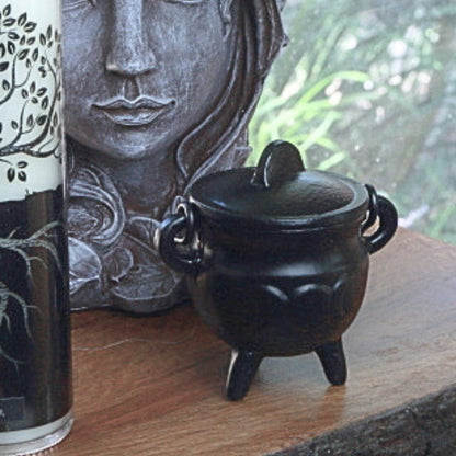 Small Cast Iron Cauldron - Triple Moon Goddess