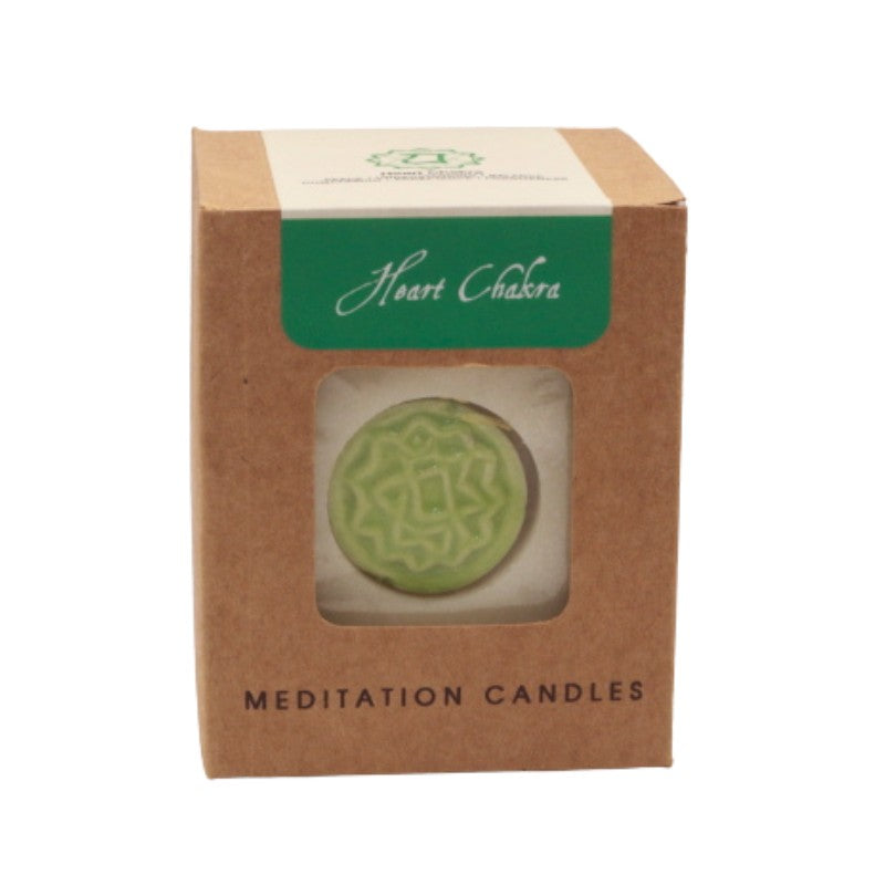 Chakra meditation candle in brown box - heart