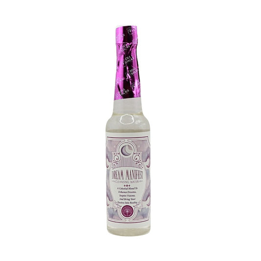 Bottle with a purple cap and label on a white background