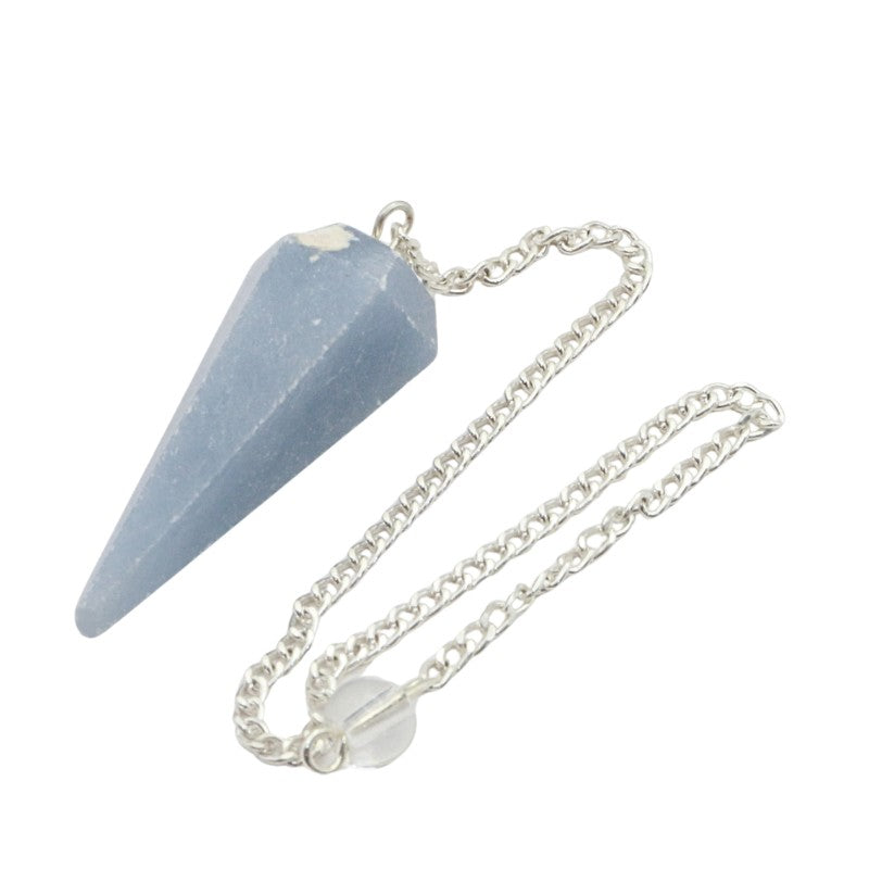 Angelite pendulum on a silver coloured chain