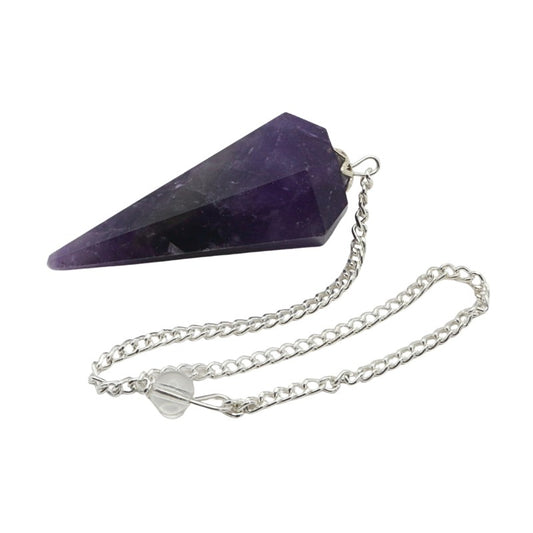 Amethyst Faceted Crystal Pendulum
