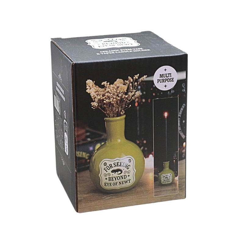 A boxed decorative candle holder shown in its retail packaging against a plain white background.