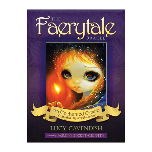 deck cover of 'The Faerytale Oracle' with a faerie illustration on a purple background