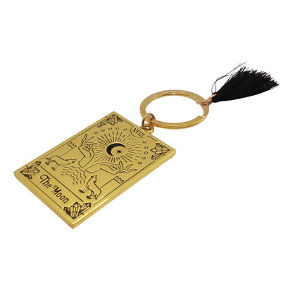 "the moon"  gold tarot inspired keyring