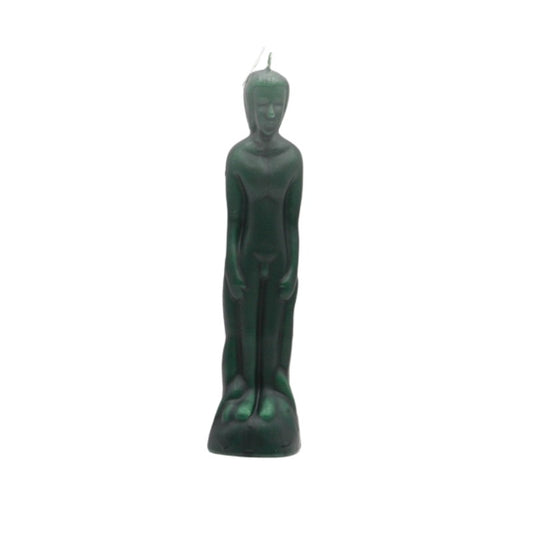 Green candle in the  shape of a naked male
