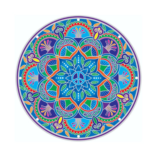 Colorful mandala design on a white background