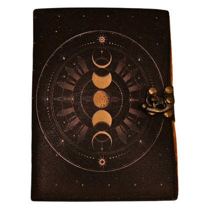Antique Paper Leather Journal Moon Phases 17x12cm