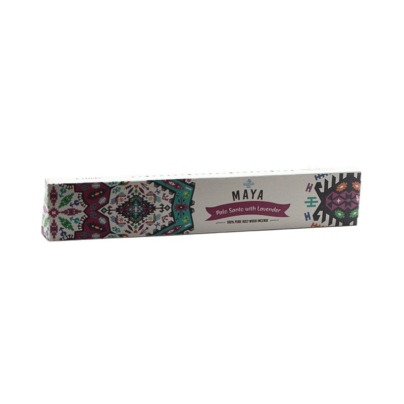Box of Maya Palo Santo with Lavender on a white background