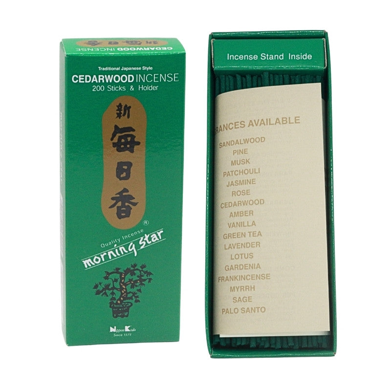 open box of morning star incense
