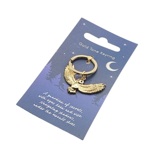 Night Owl Metal Keyring