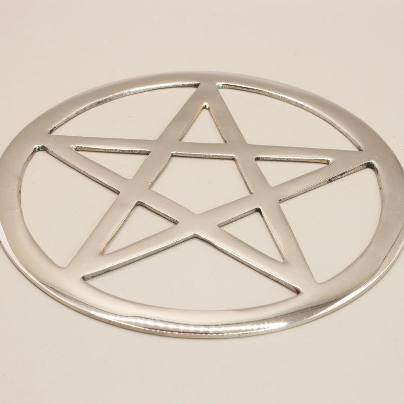 Silver Plated Pentacle Altar Tile-14.5cm