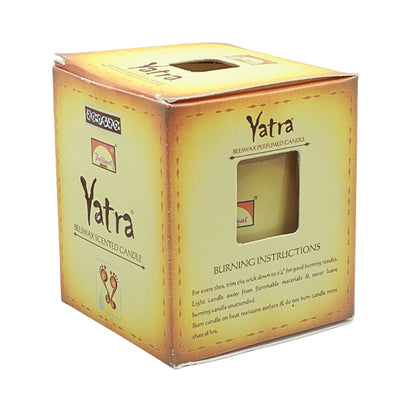 Gold Parimal Yatra candle box showing the side window and burning instructions.