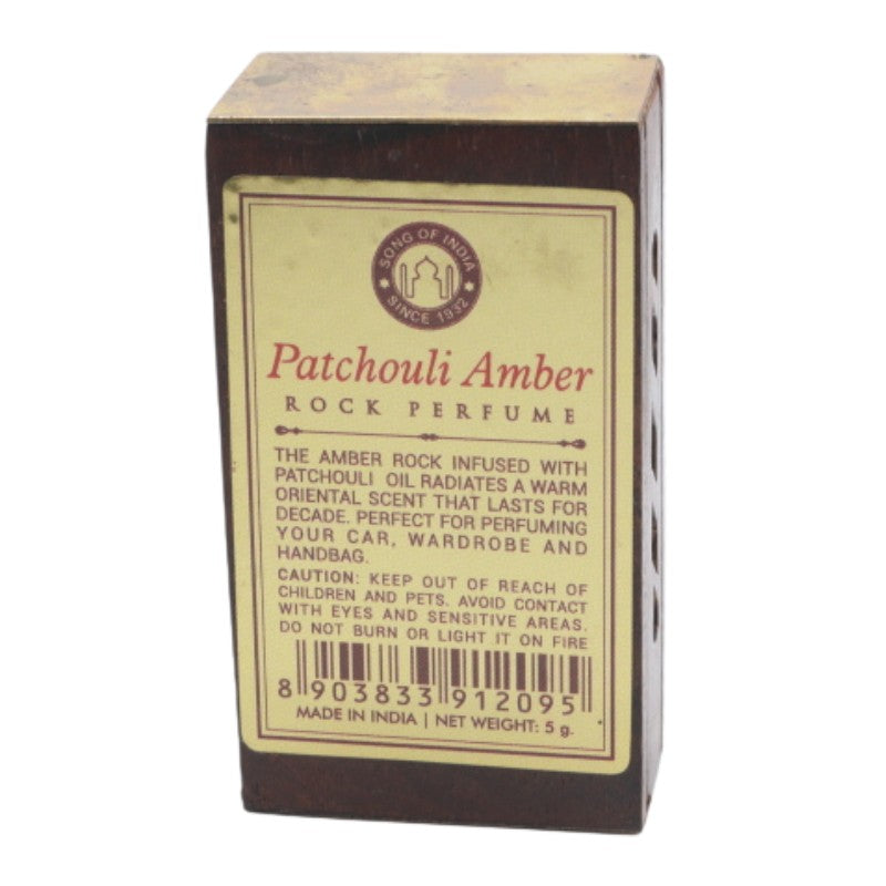 Patchouli Amber Rock Perfume Cutwork Rosewood Box -Natural Air Freshener