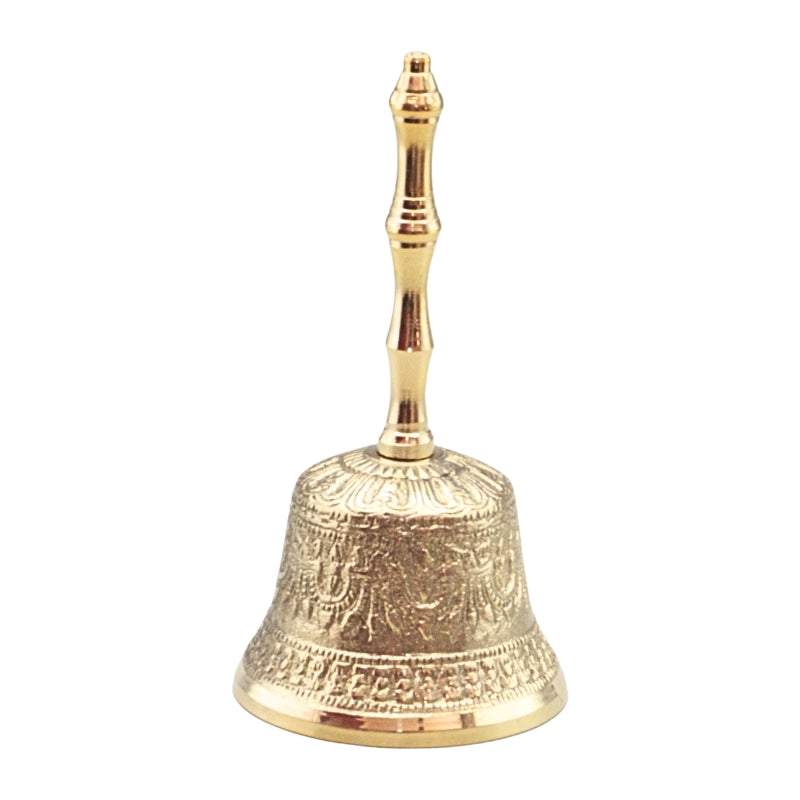 Brass Altar Bell/ Hand Bell- Patterned