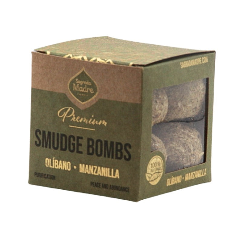Box of premium smudge bombs with visible branding on a white background