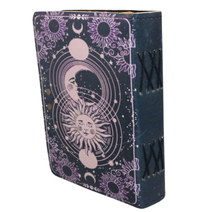 leather journal sun and moon