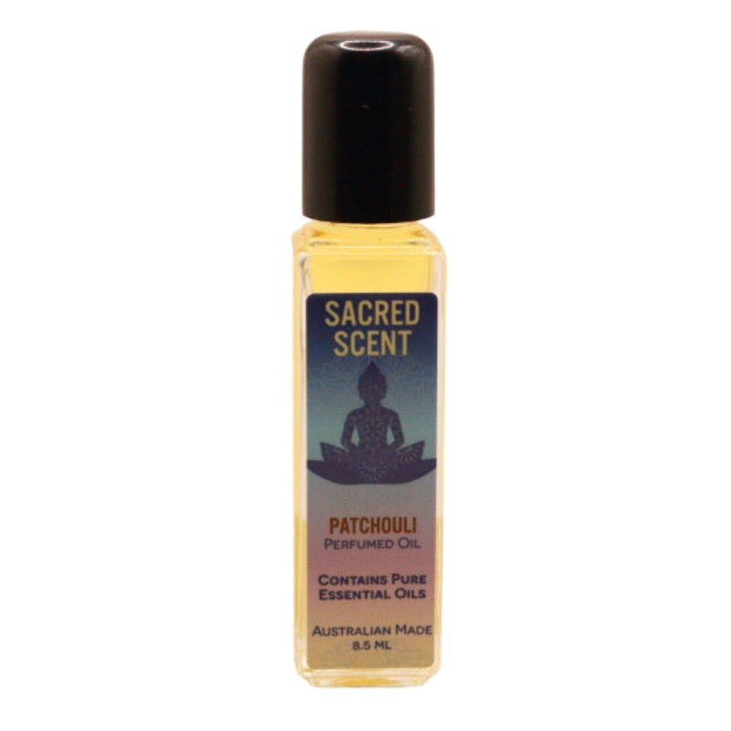 Rectangular glass bottle of Sacred Scents Perfume Oil 