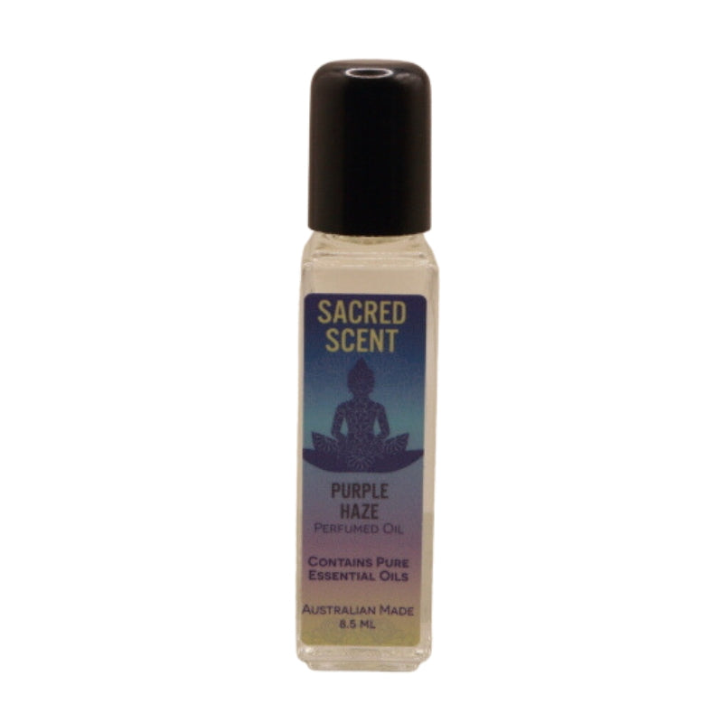 Rectangular glass bottle of Sacred Scents Perfume Oil 