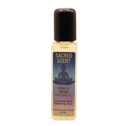 Rectangular glass bottle of Sacred Scents Perfume Oil 