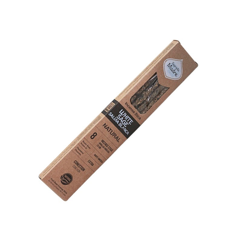 Box of White Sage incense on a white background