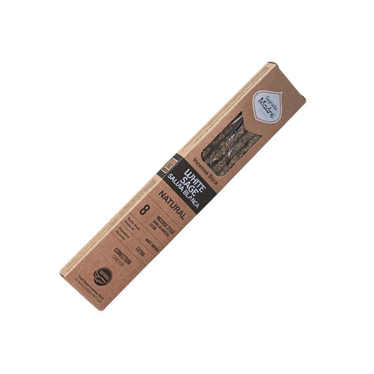 Box of White Sage incense on a white background