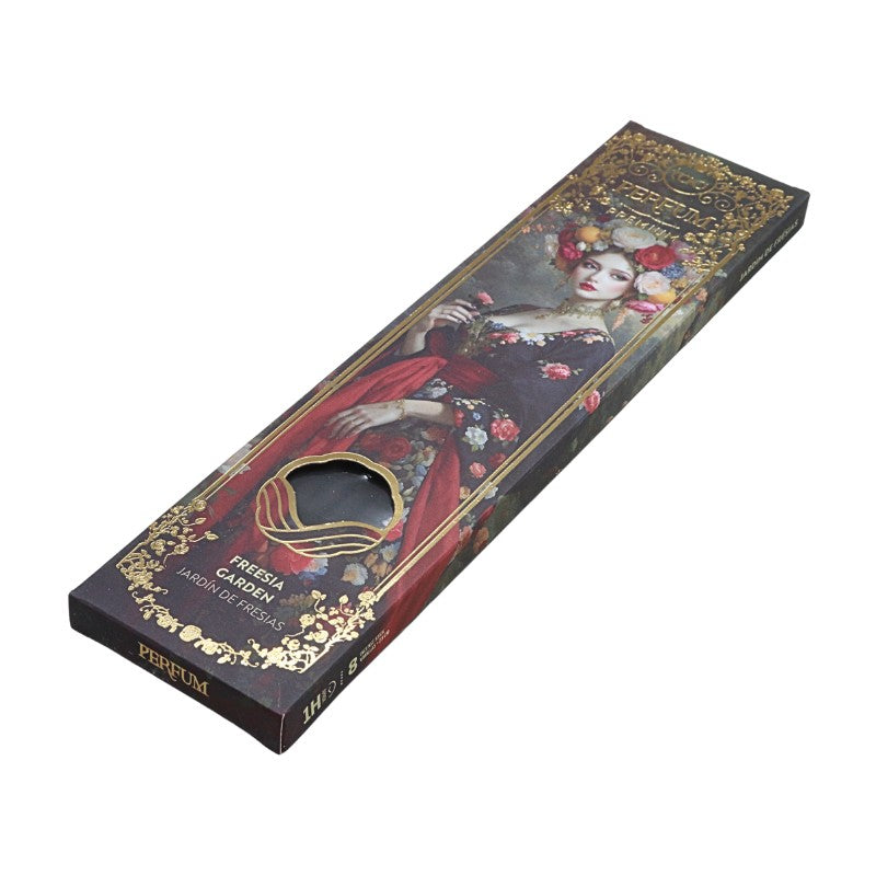 Perfume incense  box with artistic design on a white background