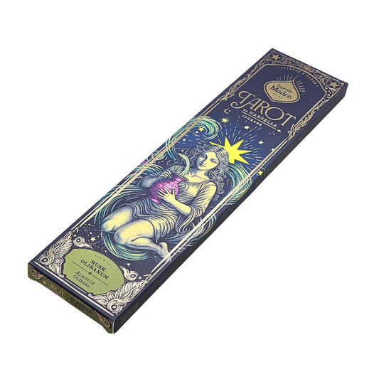 Tarot card box with astrological design on a white background