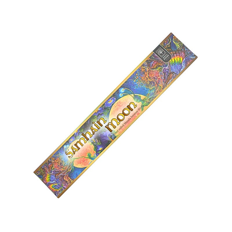 box of colourful samhain moon incense sticks