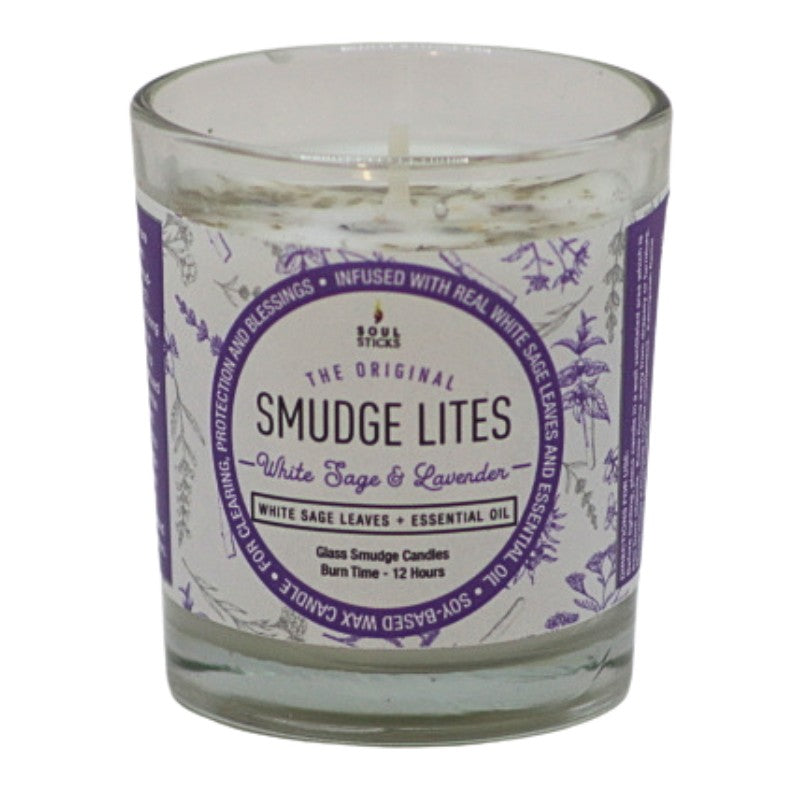 Glass votive smudge candle