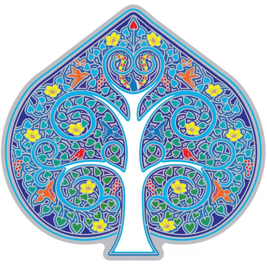 colourful window sticker of a tree