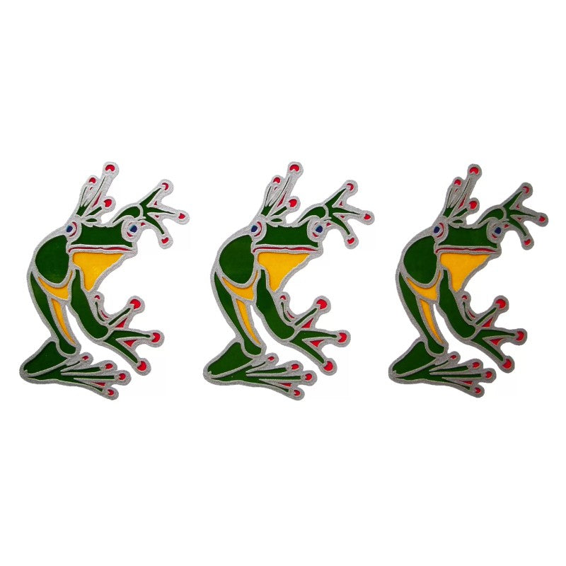 Sunlight sticker of 3 Red Eyed Tree Frogs