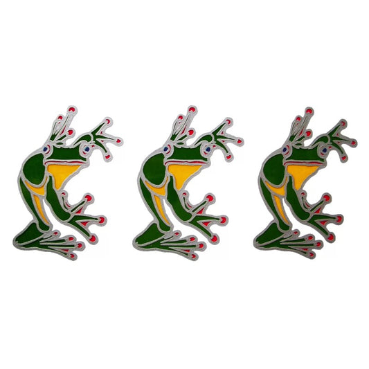 Sunlight sticker of 3 Red Eyed Tree Frogs