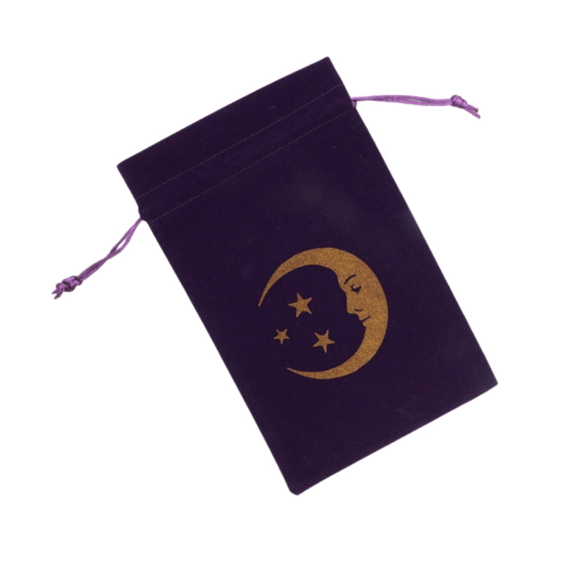 Velvet Tarot Bag 14 x 21 cm - Crescent Moon