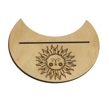 handmade tarot card holder with sun  design