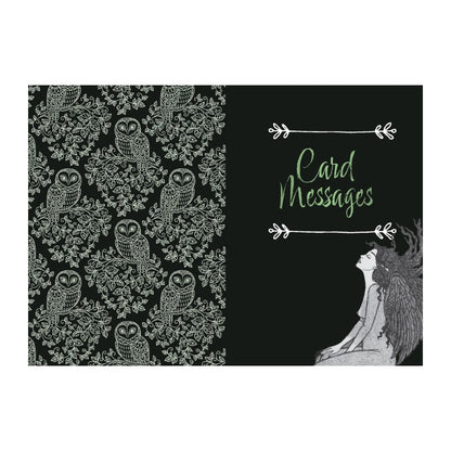 oracle card with owl pattern and 'Card Messages' text on a black background