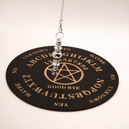 Ouija Inspired Pentacle Pendulum Board- Divination Board