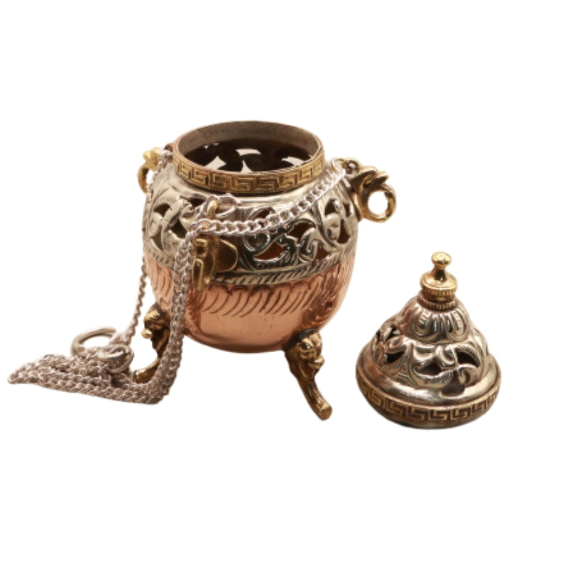 Hanging Brass Tibetan Censer With Claw Foot 