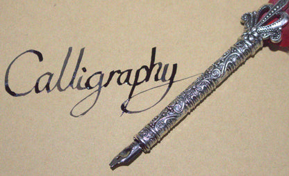 Magical Writing Tools- Red Feather Dip Pen- Witchcore Desk Accessory