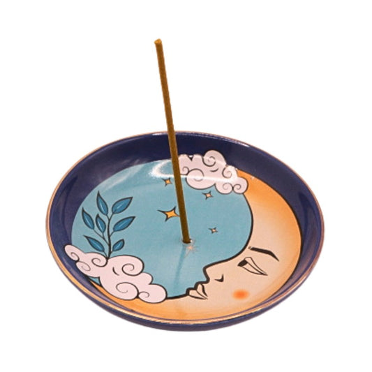 Moon Incense Stick Holder/ Ceramic dish/ Incense Cone Holder