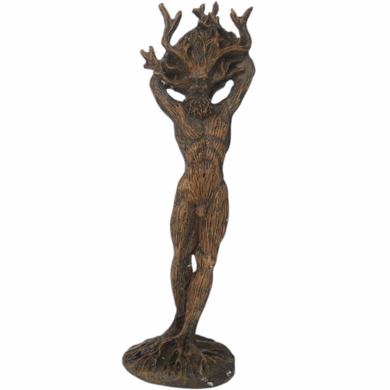 Male Dryad Wood Nymph Statue, Pagan Altar Tree Sculpture