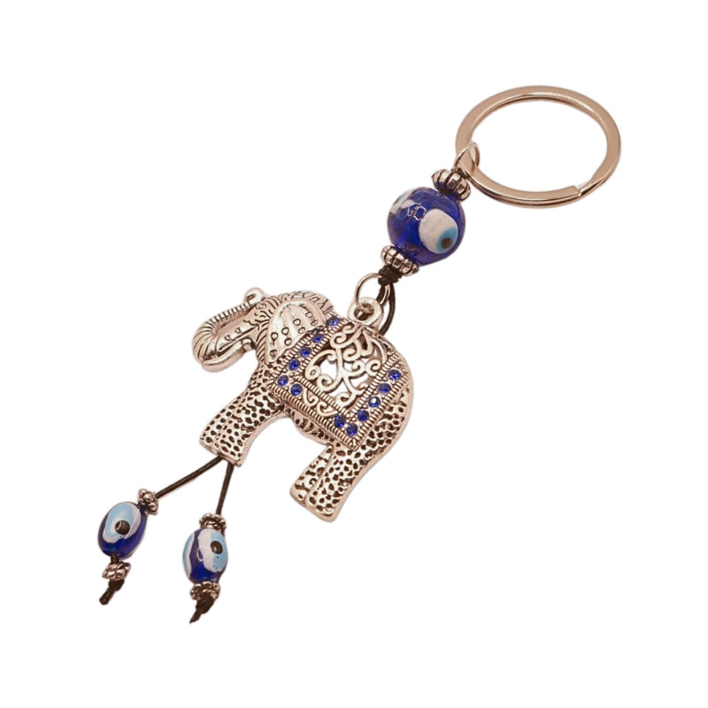 Elephant Evil Eye Protection Keyring,Wallet or Bag Charm