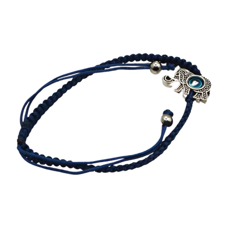 Handmade Turkish Lucky Evil Eye Bracelet Navy Elephant -Evil Eye Protection Amulet