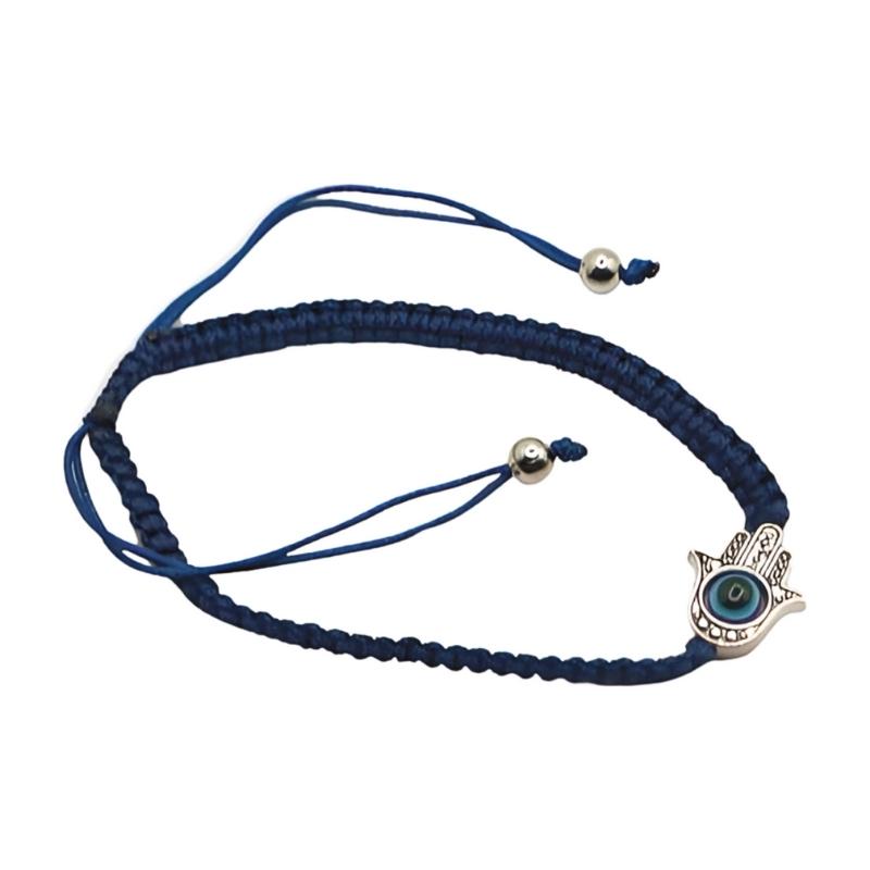 Handmade Turkish Lucky Evil Eye Bracelet Navy Hamsa-Evil Eye Protection Amulet