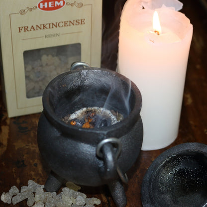 Cast Iron Cauldron Smudge Candle - Sandalwood- 10cm