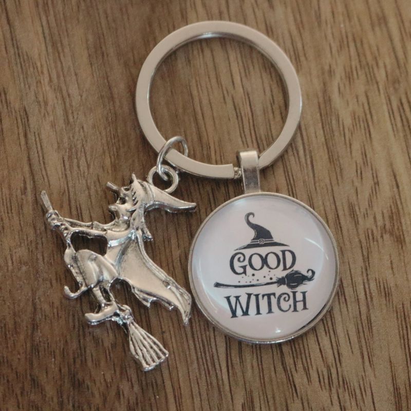 Good Witch Witchy Key Ring, Bag Charm Or Wallet Accessory- White