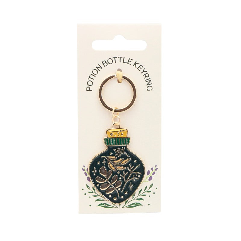 Potion bottle keyring on a white card with 'Potion Bottle Keyring' text