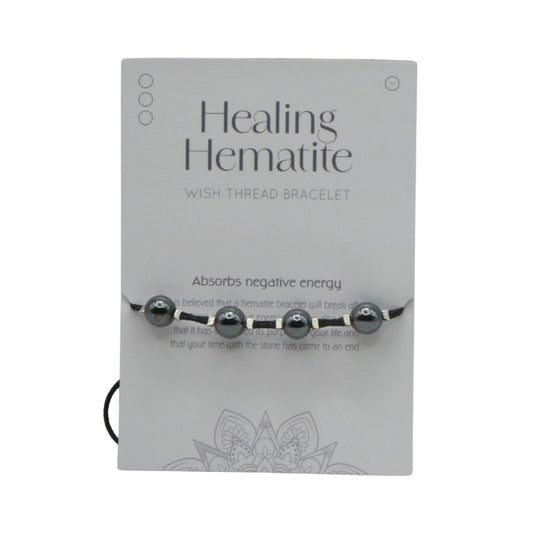 Healing Hematite Wish String Bracelet