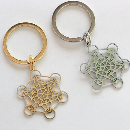 Metatron's Cube Keyring, Bag Charm Or Wallet Accessory